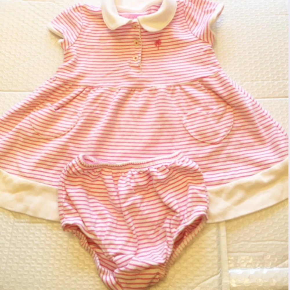 Lilly Pulitzer 6-12 m Striped Dress w Diaper Cover